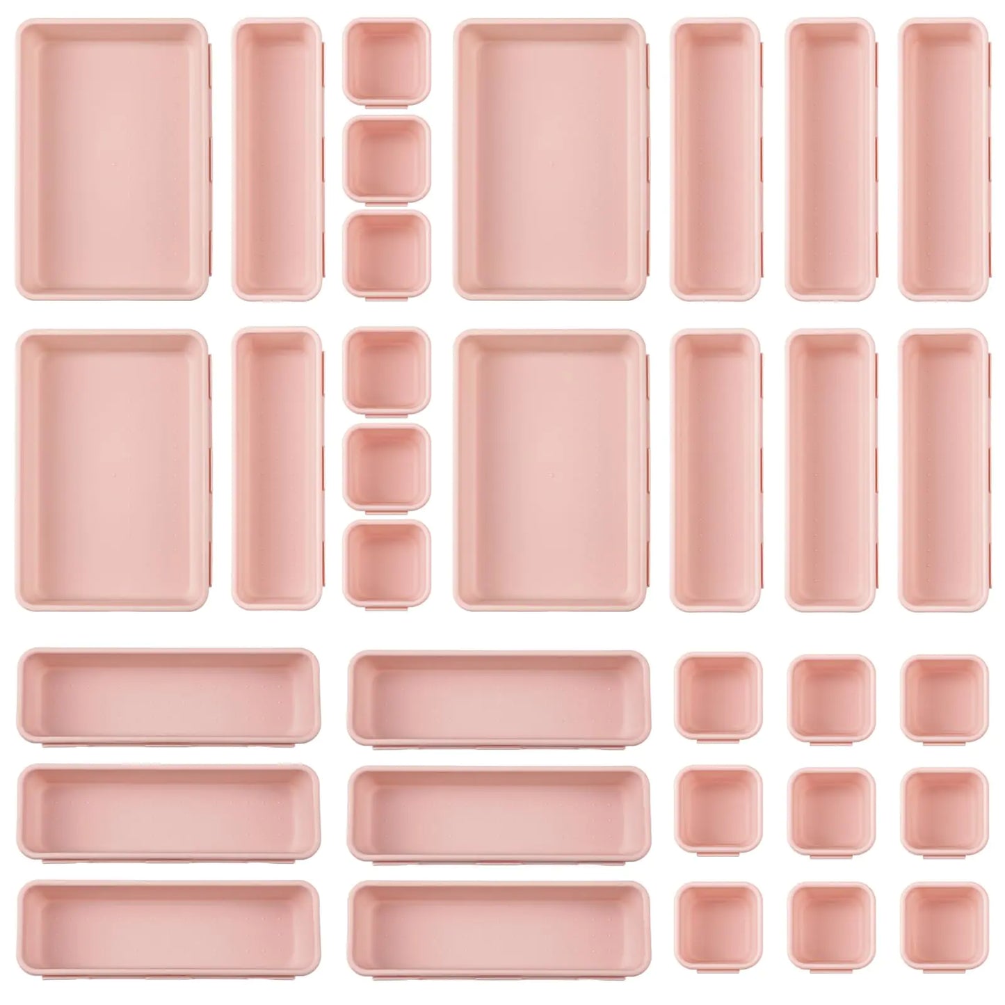 32 Pcs Drawer Organizerwith Nonslip Pads - Pink